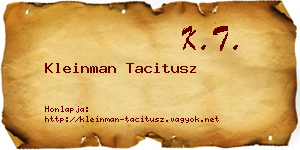 Kleinman Tacitusz névjegykártya